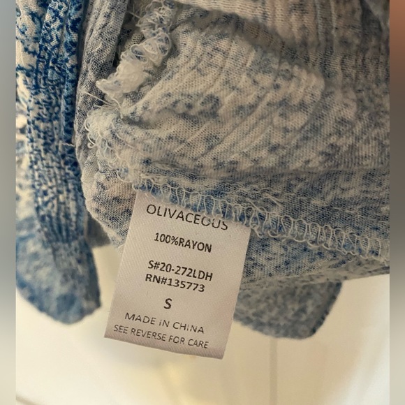 Light Blue and White Patterned Smock Dress - Mixology, Size Small - Picture 3 of 3